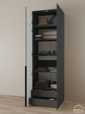 Шкаф с антресолью Linnea MHR-2A-3 2450х800х510 (Графит-М 11.1.25) в Троицке - troick.ok-mebel.com | фото 6