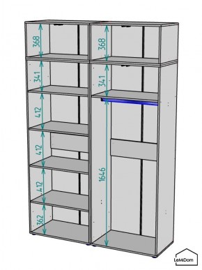 Шкаф с антресолью Linnea MHR-4A-1 2450х1600х510 (Графит-М 11.1.25) в Троицке - troick.ok-mebel.com | фото 3