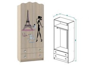 Шкаф для одежды с ящиками Париж в Троицке - troick.ok-mebel.com | фото 1