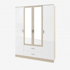 СОФИ СШК1600.1Шкаф 4-х ств с2мя зерк, 2 ящиками в Троицке - troick.ok-mebel.com | фото