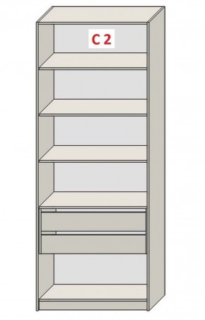 Шкаф СТАНДАРТ С1 без ящика серия "ГЕСТИЯ" (Светло-серый/Дуб Небраска натуральный) 800*520*2300 в Троицке - troick.ok-mebel.com | фото 6