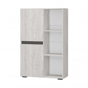 Шкаф стеллаж Мрия ШК-16 (Бетон пайн светлый/Графит) в Троицке - troick.ok-mebel.com | фото