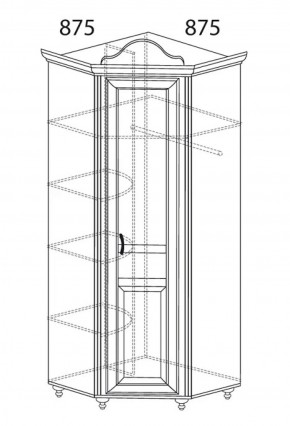 Шкаф угловой №562 "Алиса" (угол 875*875) в Троицке - troick.ok-mebel.com | фото 2