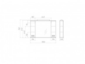 Шкаф-зеркало Cube 100 Эл. Домино (DC5013HZ) в Троицке - troick.ok-mebel.com | фото 2