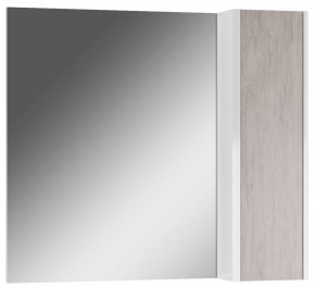 Шкаф-зеркало Uno 80 Дуб серый левый/правый Домино (DU1504HZ) в Троицке - troick.ok-mebel.com | фото