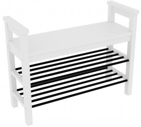 Скамья 85 Кантри для обуви, массив сосны, цвет белый в Троицке - troick.ok-mebel.com | фото