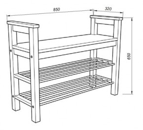 Скамья 85 Кантри для обуви, массив сосны, цвет белый в Троицке - troick.ok-mebel.com | фото 3