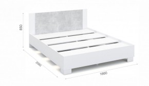 Спальня Аврора Кровать 160 со встроенным основанием под матрас Белый/Ателье светлый в Троицке - troick.ok-mebel.com | фото