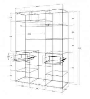 Спальный гарнитур Лиана (Дуб Крафт Белый/Графит) в Троицке - troick.ok-mebel.com | фото 14