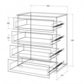 Спальный гарнитур Лиана (Дуб Крафт Белый/Графит) в Троицке - troick.ok-mebel.com | фото 8