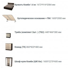 Спальный гарнитур Юнона (вариант-1) в Троицке - troick.ok-mebel.com | фото 3
