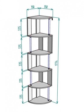 Стеллаж Maria S113-MA (Графит) в Троицке - troick.ok-mebel.com | фото 3