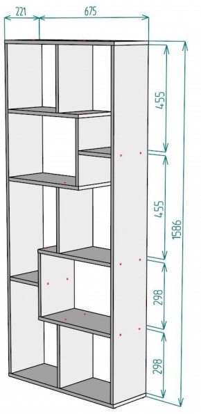 Стеллаж S8 1586х675х221 в Троицке - troick.ok-mebel.com | фото 2