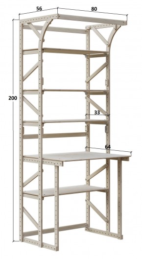 Стеллаж+стол со стойкой Конструктор Арт.СRСт2-1 в Троицке - troick.ok-mebel.com | фото 2