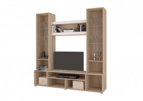 Стенка АНТАЛИЯ 2 (Сонома/Графит софт) в Троицке - troick.ok-mebel.com | фото 2