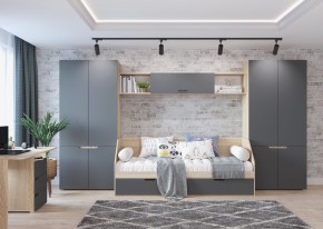 Стол 1200/3 ящика АНТАЛИЯ (Сонома/Графит софт) в Троицке - troick.ok-mebel.com | фото 2