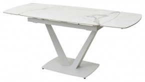 Стол ALATRI 120 GLOSS STATUARIO WHITE SOLID CERAMIC / WHITE, ®DISAUR в Троицке - troick.ok-mebel.com | фото 5