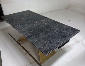 Стол ALES 180 BLACK GRAVE SOLID CERAMIC, керамика / бронзовый, ®DISAUR в Троицке - troick.ok-mebel.com | фото 5