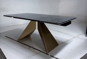 Стол ALES 180 BLACK GRAVE SOLID CERAMIC, керамика / бронзовый, ®DISAUR в Троицке - troick.ok-mebel.com | фото 6