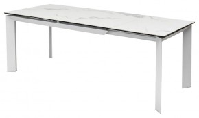 Стол CREMONA 140 HIGH GLOSS STATUARIO Белый мрамор глянцевый, керамика/ белый каркас, ®DISAUR в Троицке - troick.ok-mebel.com | фото 4