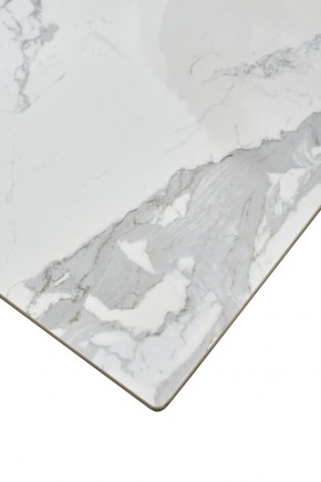 Стол CREMONA 140 HIGH GLOSS STATUARIO Белый мрамор глянцевый, керамика/ белый каркас, ®DISAUR в Троицке - troick.ok-mebel.com | фото 6