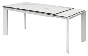 Стол CREMONA 140 HIGH GLOSS STATUARIO Белый мрамор глянцевый, керамика/ белый каркас, ®DISAUR в Троицке - troick.ok-mebel.com | фото 7
