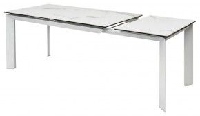 Стол CREMONA 140 HIGH GLOSS STATUARIO Белый мрамор глянцевый, керамика/ белый каркас, ®DISAUR в Троицке - troick.ok-mebel.com | фото 8