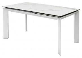 Стол CREMONA 140 HIGH GLOSS STATUARIO Белый мрамор глянцевый, керамика/ белый каркас, ®DISAUR в Троицке - troick.ok-mebel.com | фото 9