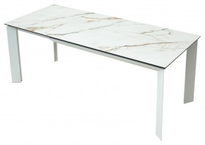 Стол CREMONA 160 KL-188 Контрастный мрамор / белый каркас, ®DISAUR в Троицке - troick.ok-mebel.com | фото 2