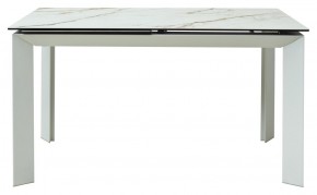Стол CREMONA 180 KL-188 Контрастный мрамор матовый, итальянская керамика/ белый каркас, ®DISAUR в Троицке - troick.ok-mebel.com | фото 2
