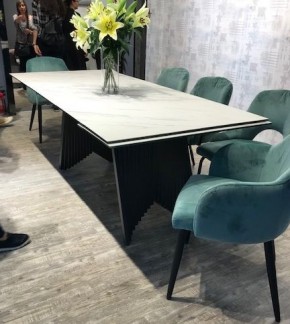 Стол IVAR 180 MARBLES KL-99 Белый мрамор, итальянская керамика/серый, ®DISAUR в Троицке - troick.ok-mebel.com | фото 6