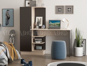 Стол компьютерный №1 (УПКФ) дуб беленый/венге в Троицке - troick.ok-mebel.com | фото