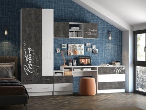 ВЕГА NEW Позитив Стол компьютерный (Бетон темный/белый) в Троицке - troick.ok-mebel.com | фото 2