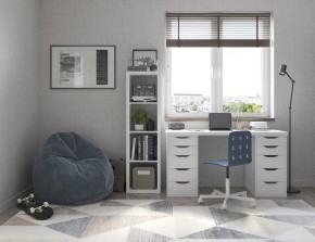Стол письменный Ингар белый, 140x75, с двумя тумбами в Троицке - troick.ok-mebel.com | фото 2