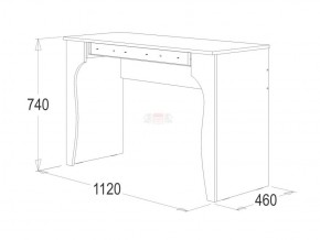 Стол туалетный + Зеркало навесное Ольга-12 (ЛДСП) в Троицке - troick.ok-mebel.com | фото 4