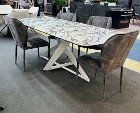 Стол VICENZA 220 BULGARI WHITE, керамика / белый, ®DISAUR в Троицке - troick.ok-mebel.com | фото 2