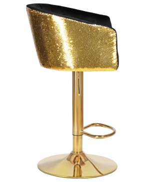 Стул барный DOBRIN DARCY GOLD SHINY, черный велюр с золотыми пайетками в Троицке - troick.ok-mebel.com | фото 3