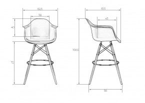 Стул барный DOBRIN DAW BAR, ножки светлый бук, цвет черный в Троицке - troick.ok-mebel.com | фото 11
