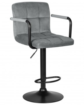 Стул барный DOBRIN KRUGER ARM BLACK, серый велюр (MJ9-75) в Троицке - troick.ok-mebel.com | фото