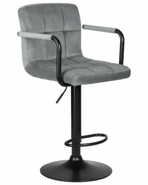 Стул барный DOBRIN KRUGER ARM BLACK, серый велюр (MJ9-75) в Троицке - troick.ok-mebel.com | фото 2
