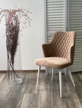 Стул HERMAN 360 град. БЕЖЕВЫЙ #5, велюр / белый каркас М-City в Троицке - troick.ok-mebel.com | фото 4