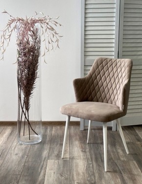 Стул HERMAN 360 град. ЛАТТЕ #25, велюр / белый каркас М-City в Троицке - troick.ok-mebel.com | фото 2