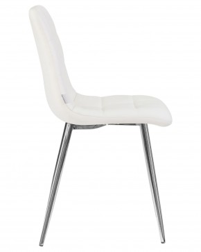 Стул обеденный DOBRIN ALEX, хром ножки, белая экокожа (P-02) в Троицке - troick.ok-mebel.com | фото 3