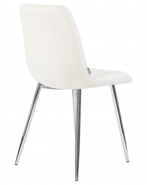 Стул обеденный DOBRIN ALEX, хром ножки, белая экокожа (P-02) в Троицке - troick.ok-mebel.com | фото 4