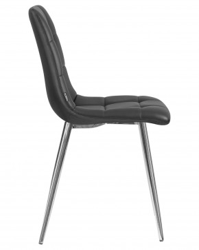 Стул обеденный DOBRIN ALEX, хром ножки, чёрная экокожа (P-01) в Троицке - troick.ok-mebel.com | фото 3