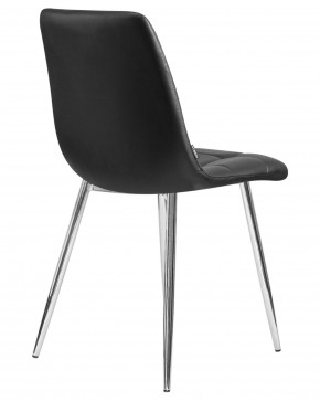 Стул обеденный DOBRIN ALEX, хром ножки, чёрная экокожа (P-01) в Троицке - troick.ok-mebel.com | фото 4