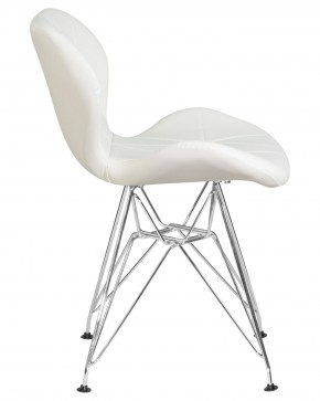 Стул обеденный DOBRIN BUTTERFLY CHROME, ножки хром, цвет белый в Троицке - troick.ok-mebel.com | фото 3