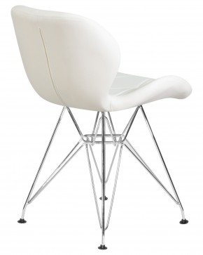 Стул обеденный DOBRIN BUTTERFLY CHROME, ножки хром, цвет белый в Троицке - troick.ok-mebel.com | фото 4