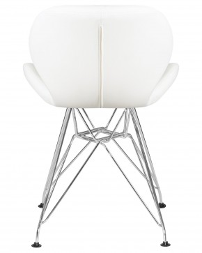 Стул обеденный DOBRIN BUTTERFLY CHROME, ножки хром, цвет белый в Троицке - troick.ok-mebel.com | фото 5