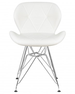 Стул обеденный DOBRIN BUTTERFLY CHROME, ножки хром, цвет белый в Троицке - troick.ok-mebel.com | фото 6